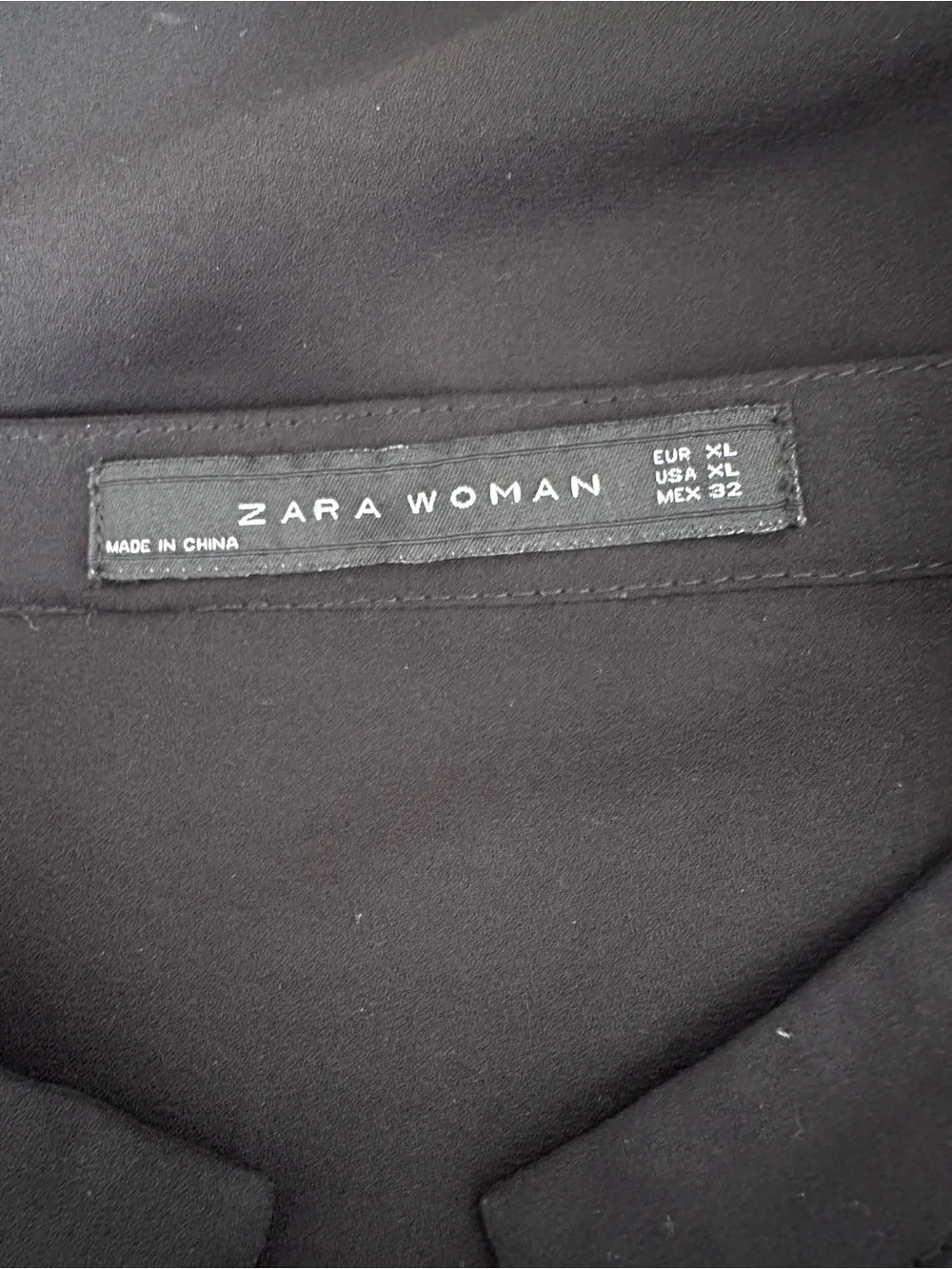 Zara Women Sheer Black Button-Front Blouse with Gold Buttons Size X-Large